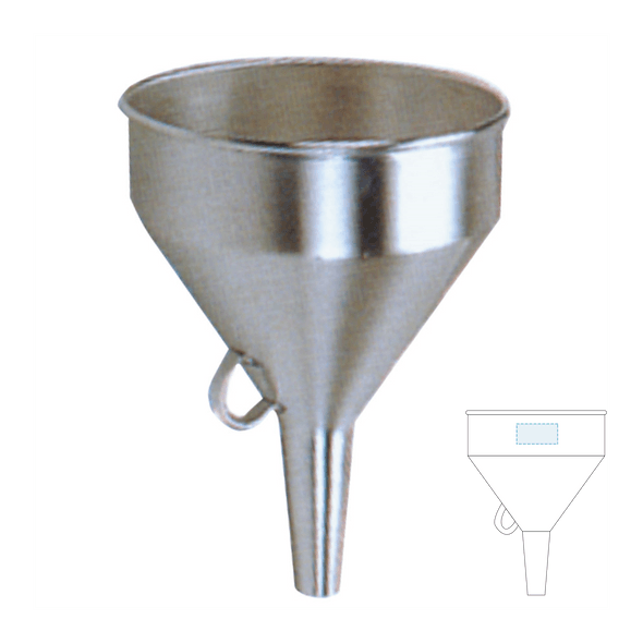 Embudo de acero inoxidable